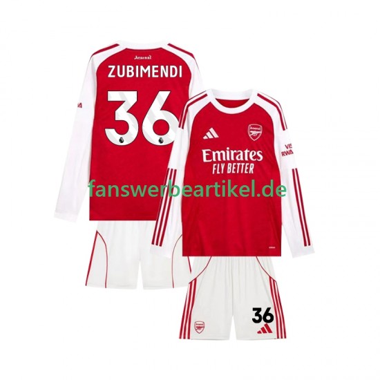 Martin Zubimendi 36 Trikot Arsenal Kinder Heimausrüstung 2025-2026 Kurzarm