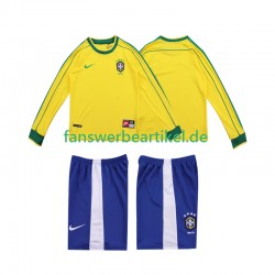 Retro 1998 Trikot Brasilien Kinder Heimausrüstung Langarm