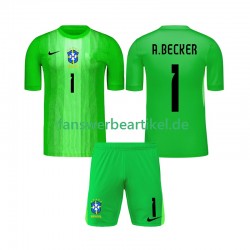 Alisson Becker 1 Torwart Trikot Brasilien Kinder Heimausrüstung 2026 Kurzarm