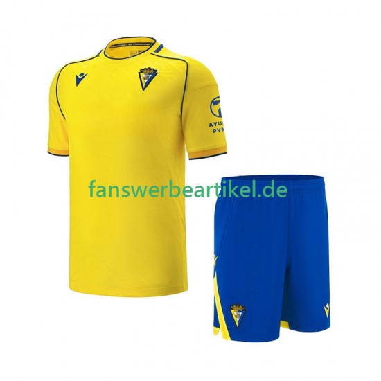 Trikot Cádiz CF Kinder Heimausrüstung 2025-2026 Kurzarm
