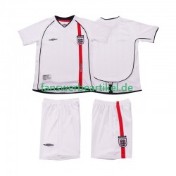 Retro 2002 Trikot England Kinder Heimausrüstung Kurzarm