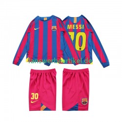 Lionel Messi 10 Retro 2005 Trikot FC Barcelona Kinder Heimausrüstung 2006 Langarm