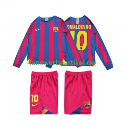RONALDINHO 10 Retro 2005 Trikot FC Barcelona Kinder Heimausrüstung 2006 Langarm