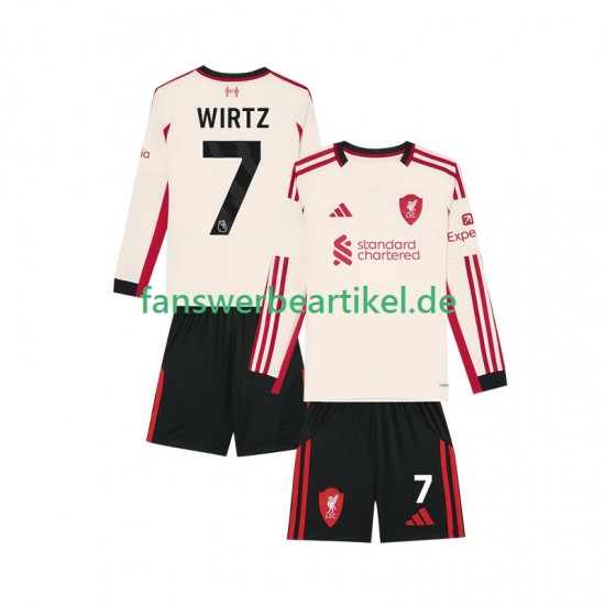 Florian Wirtz 7 Trikot Liverpool Kinder Auswärtsausrüstung 2025-2026 Langarm