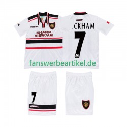 BECKHAM 7 Retro 1998 Trikot Manchester United Kinder Auswärtsausrüstung Kurzarm