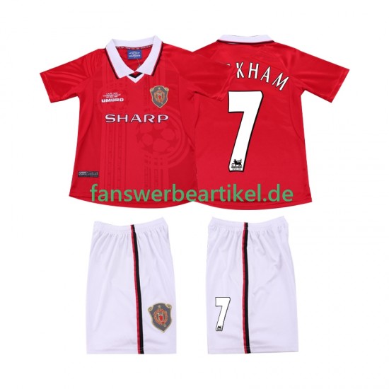 BECKHAM 7 Retro 2000 Trikot Manchester United Kinder Heimausrüstung 1999 Kurzarm