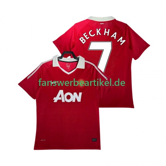 BECKHAM 7 Retro Trikot Manchester United Herren Heimausrüstung 2011 2010 Kurzarm