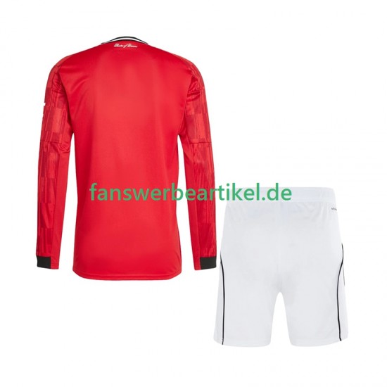 Trikot Manchester United Kinder Heimausrüstung 2025-2026 Langarm