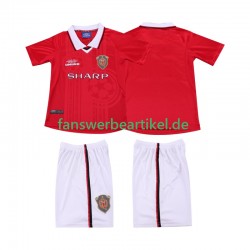 Retro 2000 Trikot Manchester United Kinder Heimausrüstung 1999 Kurzarm