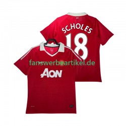 SCHOLES 18 Retro Trikot Manchester United Herren Heimausrüstung 2011 2010 Kurzarm