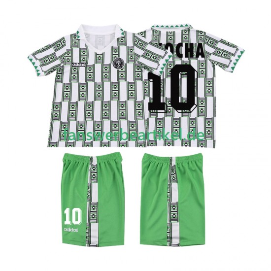 OKOCHA 10 Retro Trikot Nigeria Kinder Auswärtsausrüstung 1994 Kurzarm