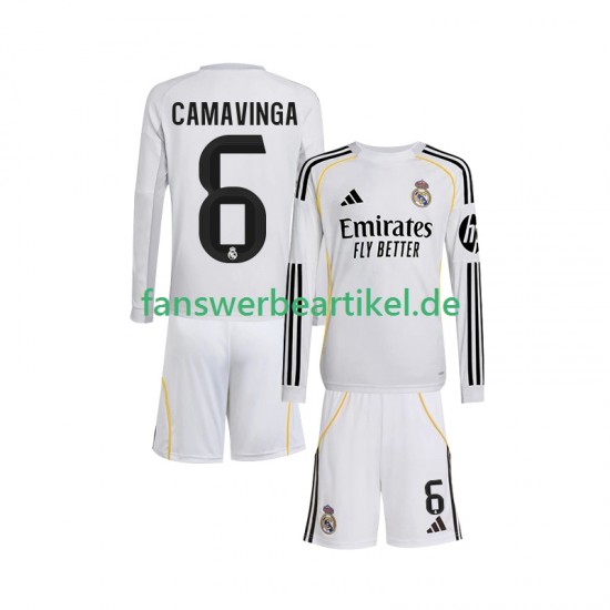 Camavinga 6 Trikot Real Madrid Kinder Heimausrüstung 2025-2026 Langarm