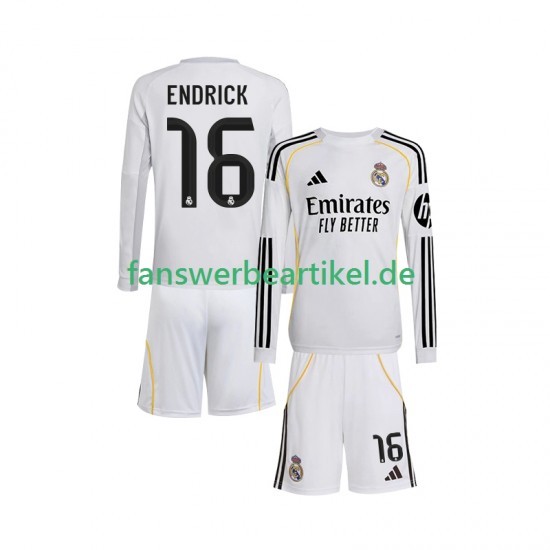 Endrick 16 Trikot Real Madrid Kinder Heimausrüstung 2025-2026 Langarm