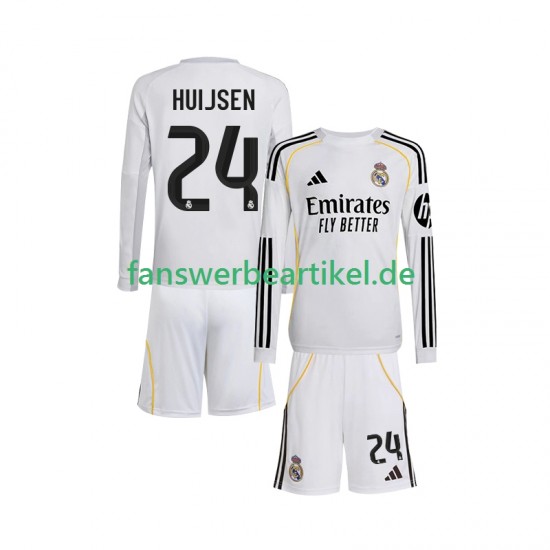 Huijsen 24 Trikot Real Madrid Kinder Heimausrüstung 2025-2026 Langarm