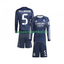 Jude Bellingham 5 Trikot Real Madrid Kinder Auswärtsausrüstung 2025-2026 Langarm