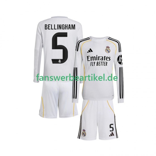 Jude Bellingham 5 Trikot Real Madrid Kinder Heimausrüstung 2025-2026 Langarm