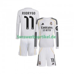 Rodrygo 11 Trikot Real Madrid Kinder Heimausrüstung 2025-2026 Langarm