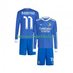 Rodrygo 11 Trikot Real Madrid Kinder Ausweich ausrüstung 2025-2026 Langarm