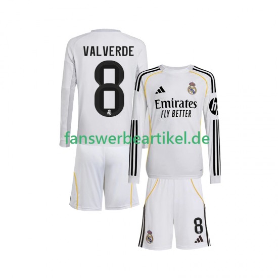 Valverde 8 Trikot Real Madrid Kinder Heimausrüstung 2025-2026 Langarm