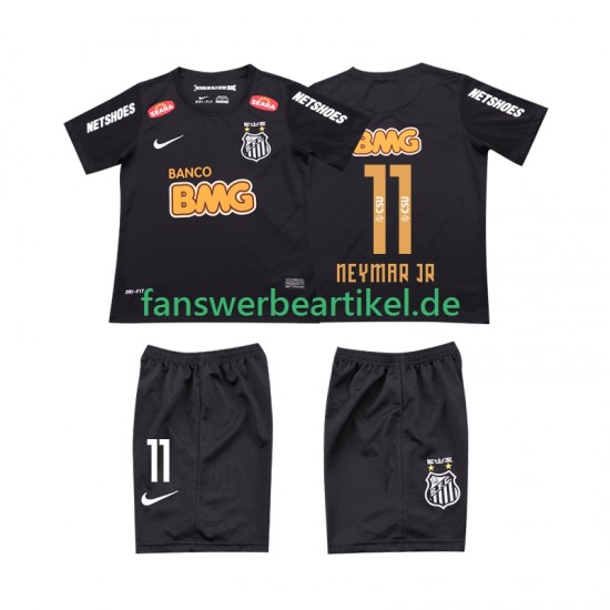 Santos NEYMAR JR 11 Retro Classic 2012 2013 Trikot Kinder Auswärtsausrüstung Kurzarm