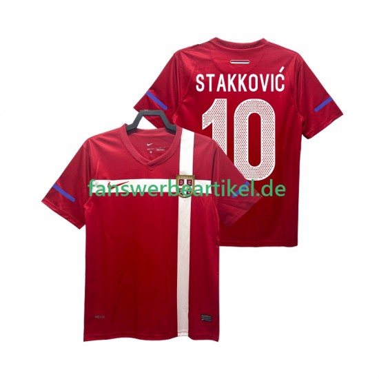 STAKKOVIC 10 Retro Trikot Serbien Herren Heimausrüstung 2010 Kurzarm