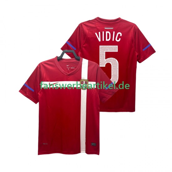 VIDIC 5 Retro Trikot Serbien Herren Heimausrüstung 2010 Kurzarm