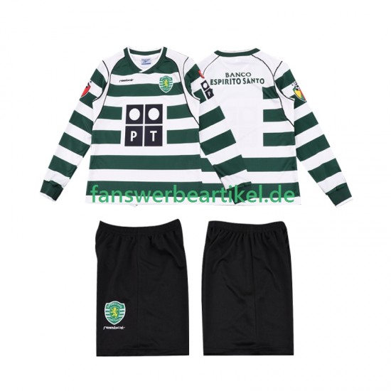 Retro 2001 2003 Trikot Sporting CP Kinder Heimausrüstung Langarm