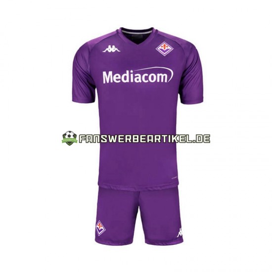 Trikot AC Florenz Kinder Heimausrüstung Rot 2024-2025 Kurzarm