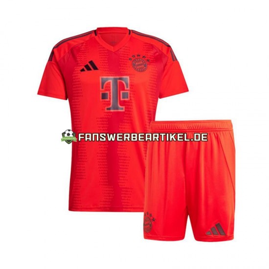 Trikot FC Bayern München Kinder Heimausrüstung Rot 2024-2025 Kurzarm