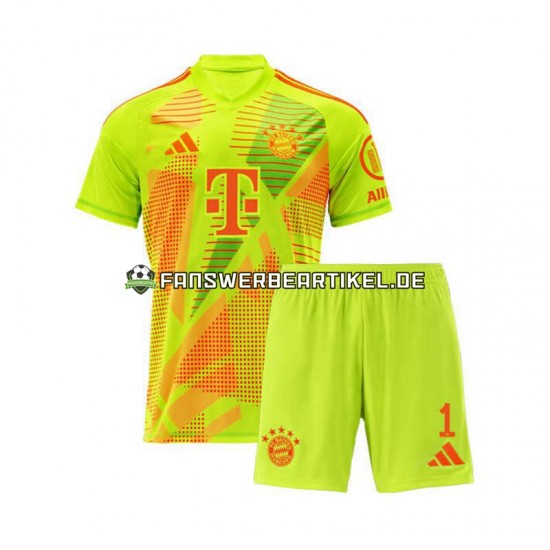 Manuel Neuer 1 Torwart Trikot FC Bayern München Kinder Heimausrüstung 2024-2025 Kurzarm