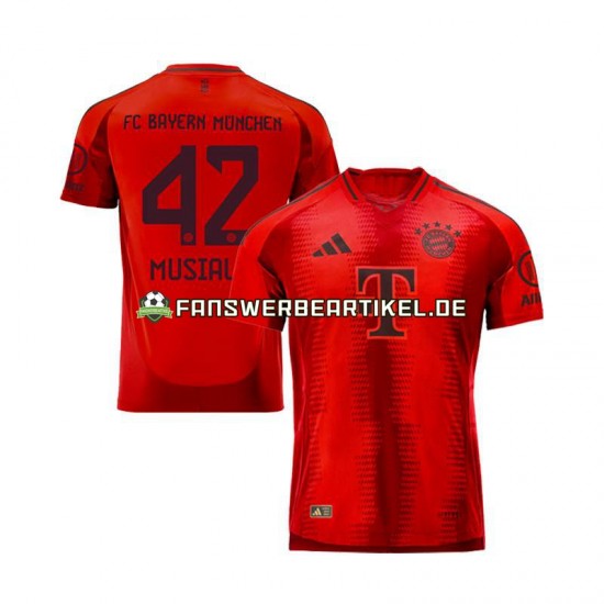 Jamal Musiala 42 Trikot FC Bayern München Herren Heimausrüstung Rot 2024-2025 Kurzarm