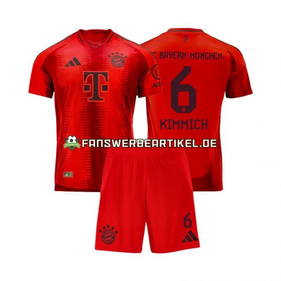 Joshua Kimmich 6 Trikot FC Bayern München Kinder Heimausrüstung Rot 2024-2025 Kurzarm