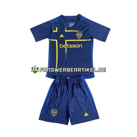 Trikot Boca Juniors Kinder Ausweich ausrüstung 2024 Kurzarm