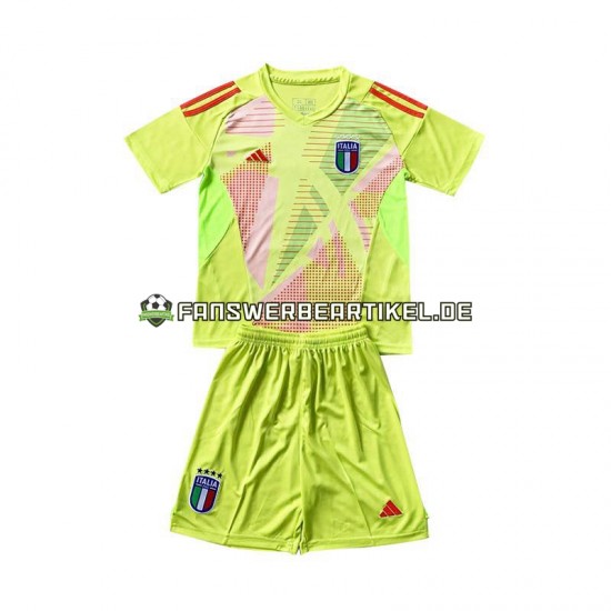 Torwart Trikot Italien Kinder Heimausrüstung Euro 2024 Kurzarm