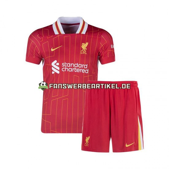 Trikot Liverpool Kinder Heimausrüstung Rot 2024-2025 Kurzarm