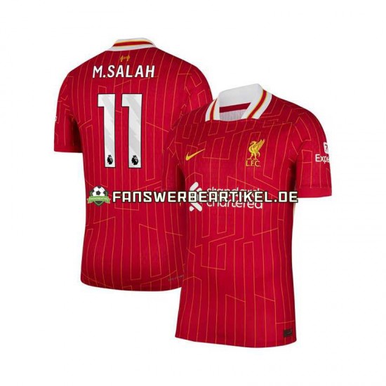 Mohamed Salah 11 Trikot Liverpool Herren Heimausrüstung Rot 2024-2025 Kurzarm