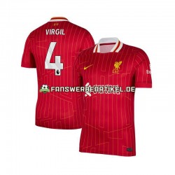 Virgil van Dijk 4 Trikot Liverpool Herren Heimausrüstung Rot 2024-2025 Kurzarm