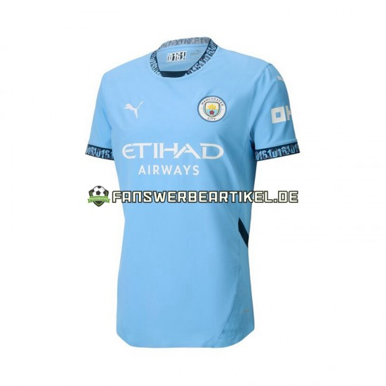 Trikot Manchester City Herren Heimausrüstung Blau 2024-2025 Kurzarm