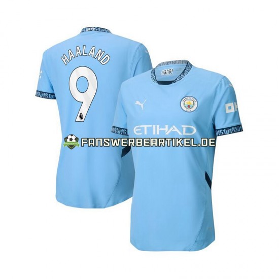 Erling Haaland 9 Trikot Manchester City Herren Heimausrüstung Blau 2024-2025 Kurzarm