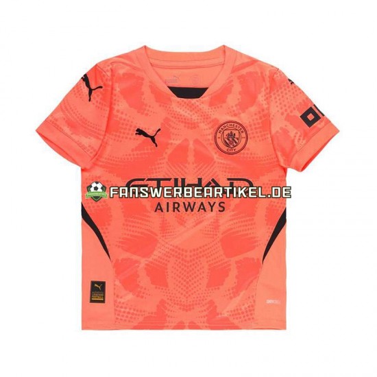 Torwart Trikot Manchester City Herren Auswärtsausrüstung Orange 2024-2025 Kurzarm