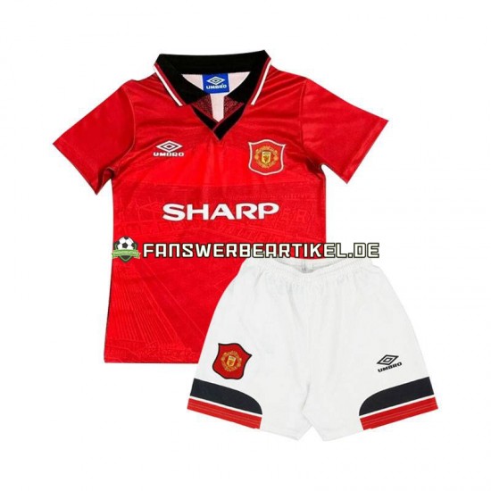 Retro Trikot Manchester United Kinder Heimausrüstung 1994 Kurzarm