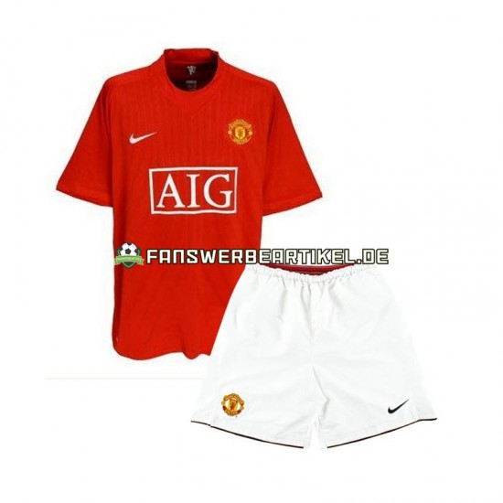 Retro 2007 Trikot Manchester United Kinder Heimausrüstung Kurzarm