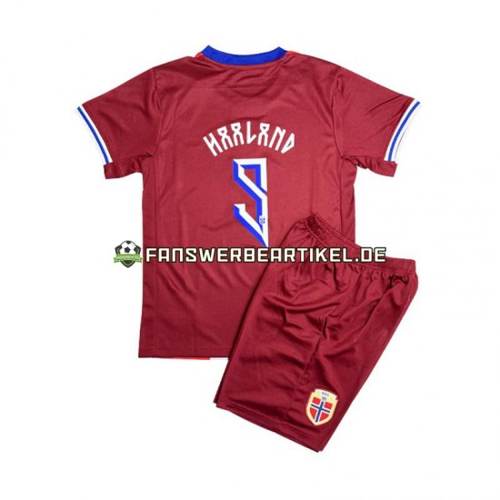 Erling Haaland 9 Trikot Norwegen Kinder Heimausrüstung Rot 2024 Kurzarm