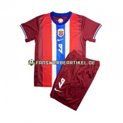 Erling Haaland 9 Trikot Norwegen Kinder Heimausrüstung Rot 2024 Kurzarm