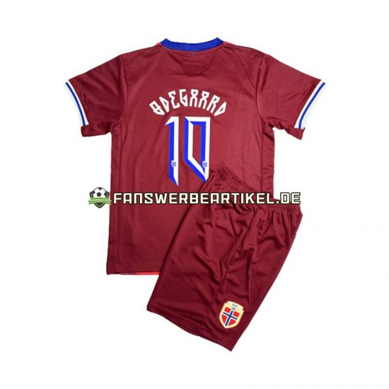 Martin Odegaard 8 Trikot Norwegen Kinder Heimausrüstung 2024 Kurzarm