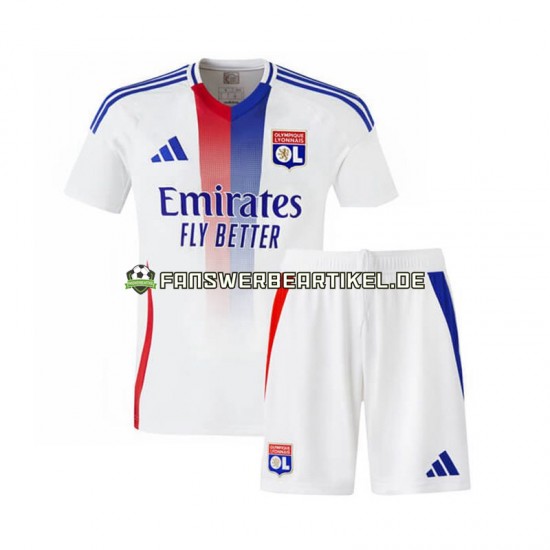 Trikot Olympique Lyon Kinder Heimausrüstung 2024-2025 Kurzarm