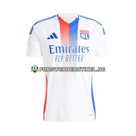 Trikot Olympique Lyon Herren Heimausrüstung Weiß 2024-2025 Kurzarm