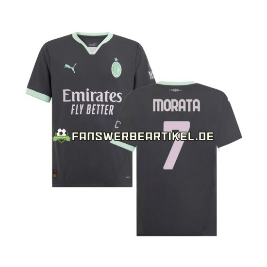 Morata 7 Trikot AC Mailand Herren Ausweich ausrüstung 2024-2025 Kurzarm