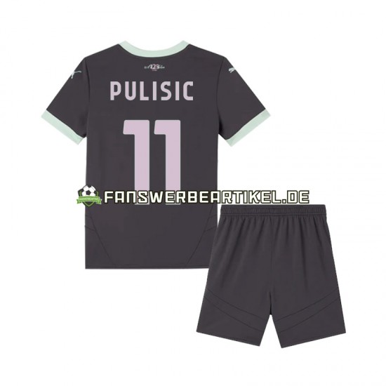 Pulisic 11 Trikot AC Mailand Kinder Ausweich ausrüstung 2024-2025 Kurzarm