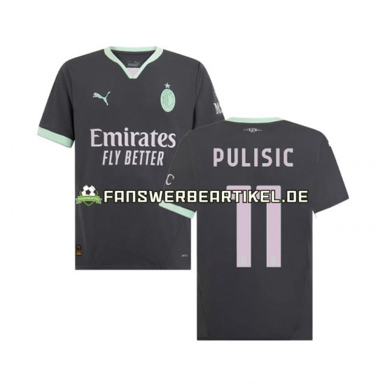 Pulisic 11 Trikot AC Mailand Herren Ausweich ausrüstung 2024-2025 Kurzarm